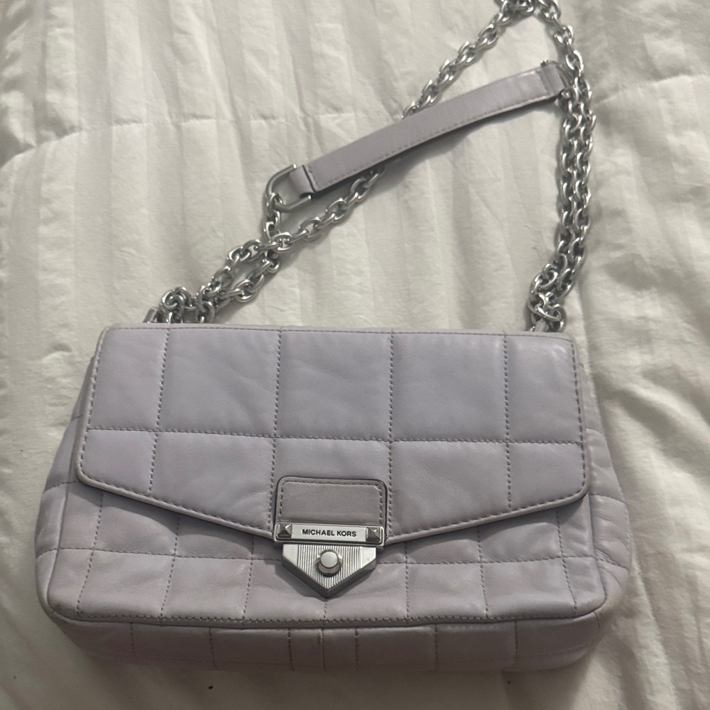 Michael Kors Light Purple Quilted Shoulder Bag
